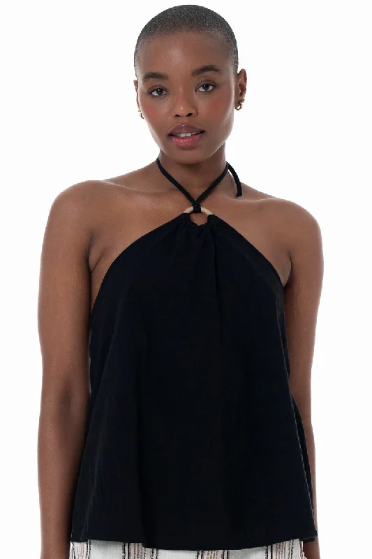 Weekend Specials to Savor Halter Trapeze Top _ 152244 _ Black