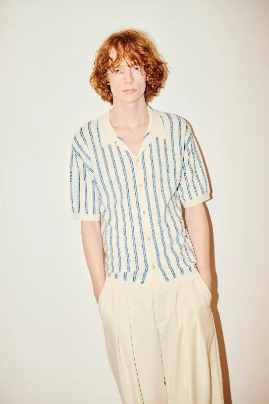 Stripe Camp Collar Shirt