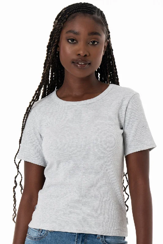 Weekend Offers That Shine Ribbed T-Shirt _ 153810 _ Ice Mel