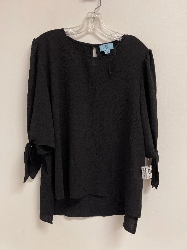 Weekend Offers That Tempt Top Long Sleeve By Cece In Black, Size: Xl
