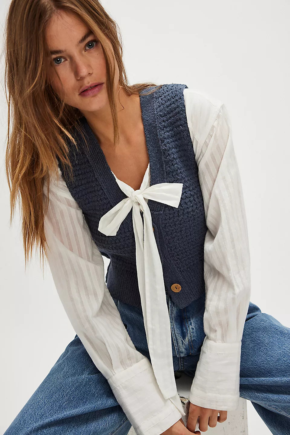 Weekend Discounts to Delight Ava Vest - Vintage Indigo