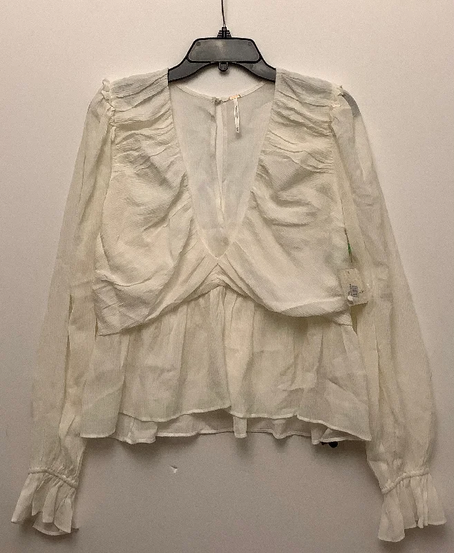 Steal Deal Top Long Sleeve By Free People In White, Size: M