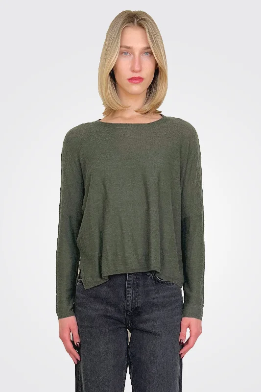 Stock Clearance Sandcastle Crewneck Longsleeve - Kelp