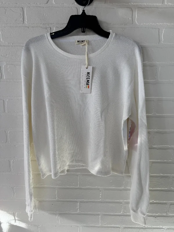 Super Sale Top Long Sleeve Basic By Cmc In Cream, Size: L