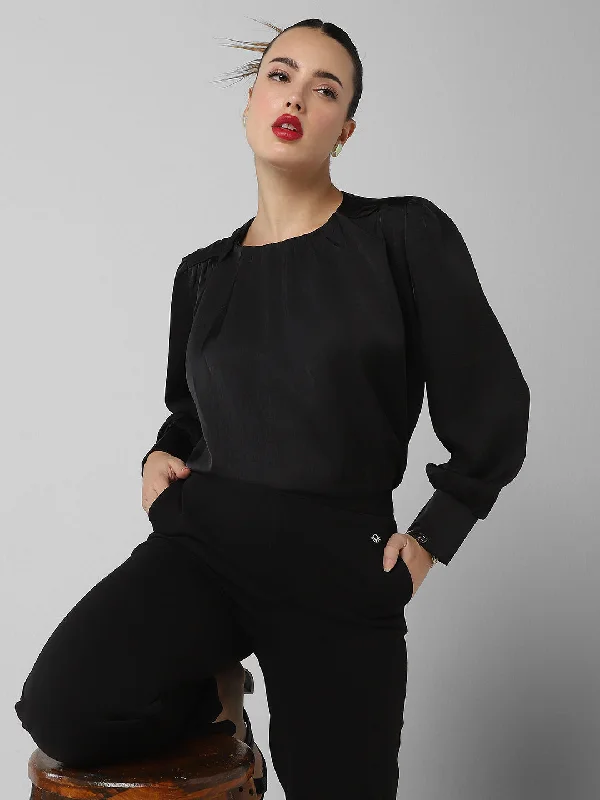 Weekend Discounts to Love Women Black Solid Top