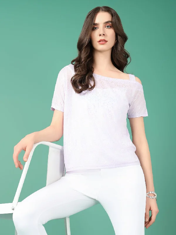 Shop the Weekend Away Women Lavender Graphic Top