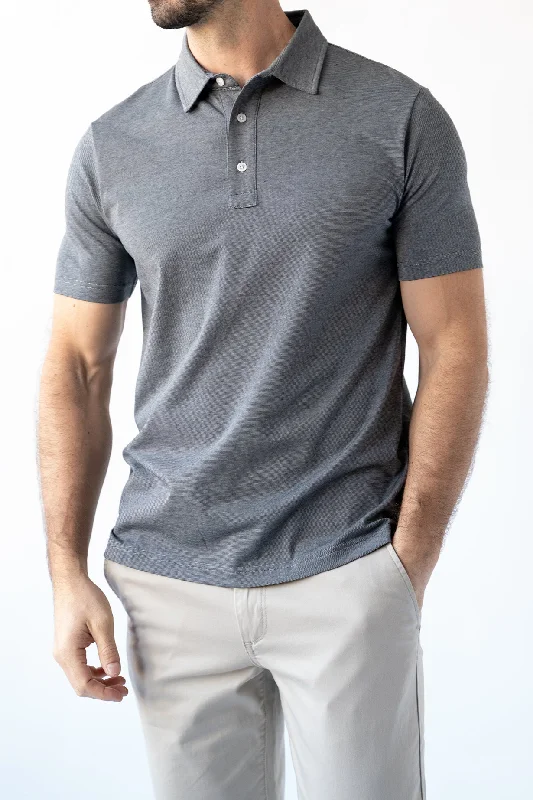 Feeder Stripe Polo - Charcoal