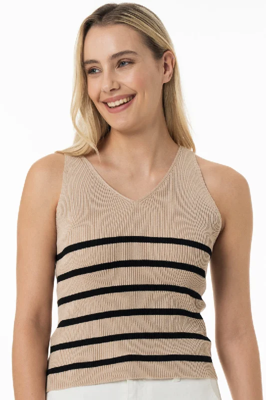 Weekend Savings Extravaganza Knit Tank Top _ 150085 _ Beige