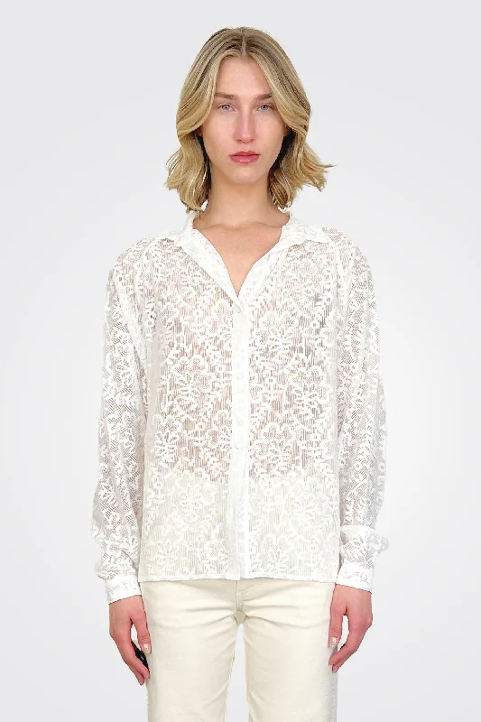 Weekend Bargains to Sizzle Lace Blouse - Frangipani