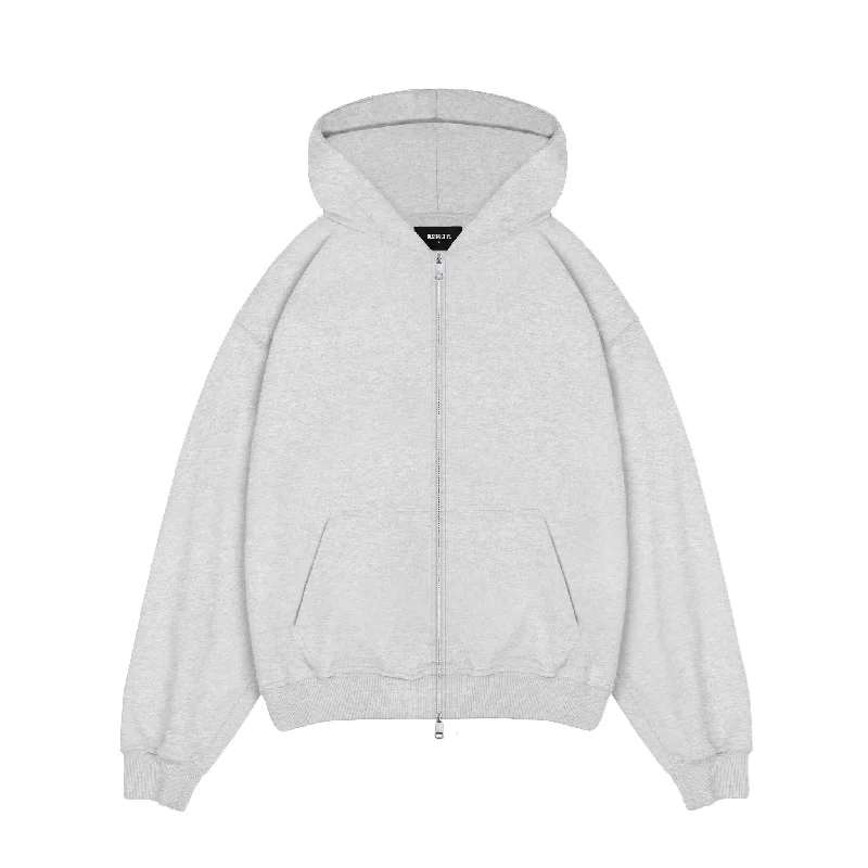 Zip Hoodie - Light Marl Grey