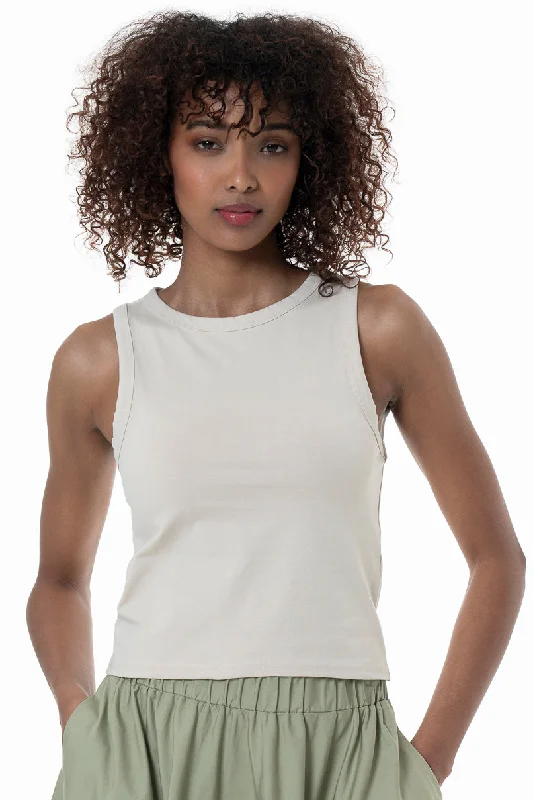 Weekend Discounts You Deserve Short Knit Tank _ 152286 _ Stone
