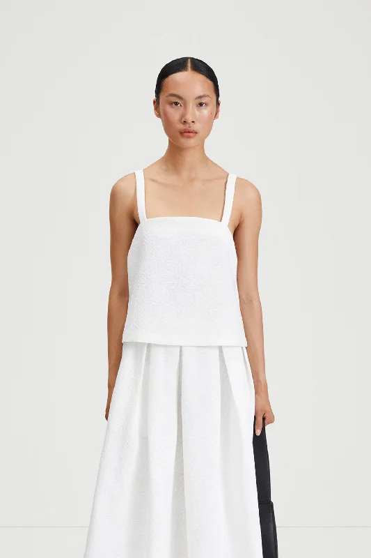 Lowest Price JAGNA TOP - WHITE JACQUARD