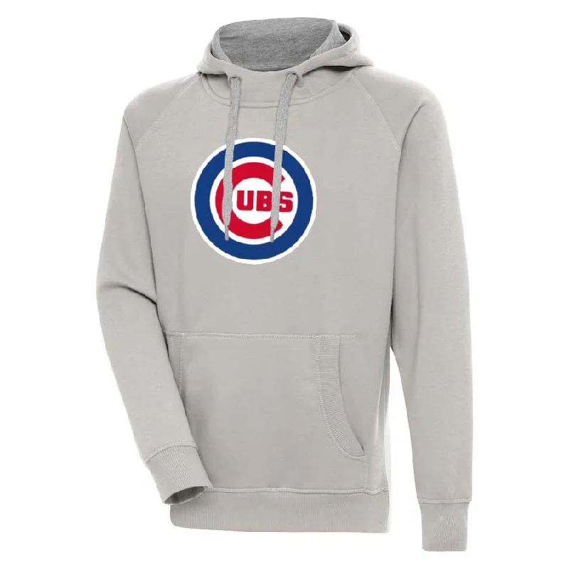 Chicago Cubs Grey Bullseye Victory Pullover Hooded Sweatshirt