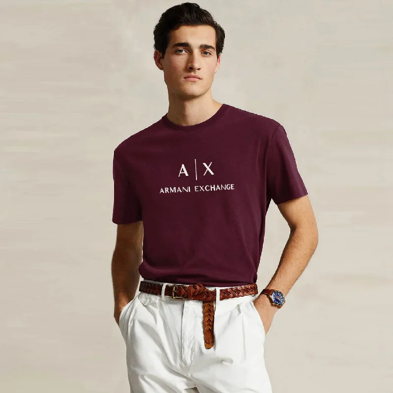 AX - Men 'Burgundy' Armani Exchange Printed Logo T-Shirt AX773