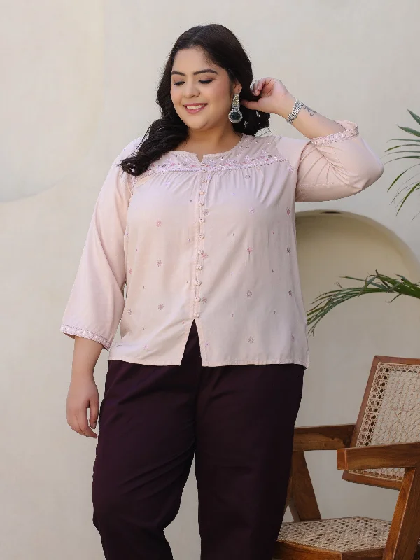 Weekend Deals That Sizzle Women Nude Modal Rayon  Tunic