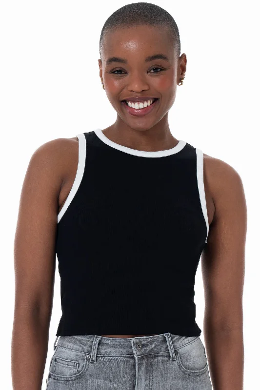 Hurry In Ribbed Tank Top _ 153830 _ Black