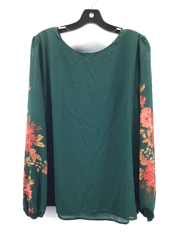 Weekend Offers That Delight Top Long Sleeve By Clothes Mentor In Green & Red, Size: Xxl