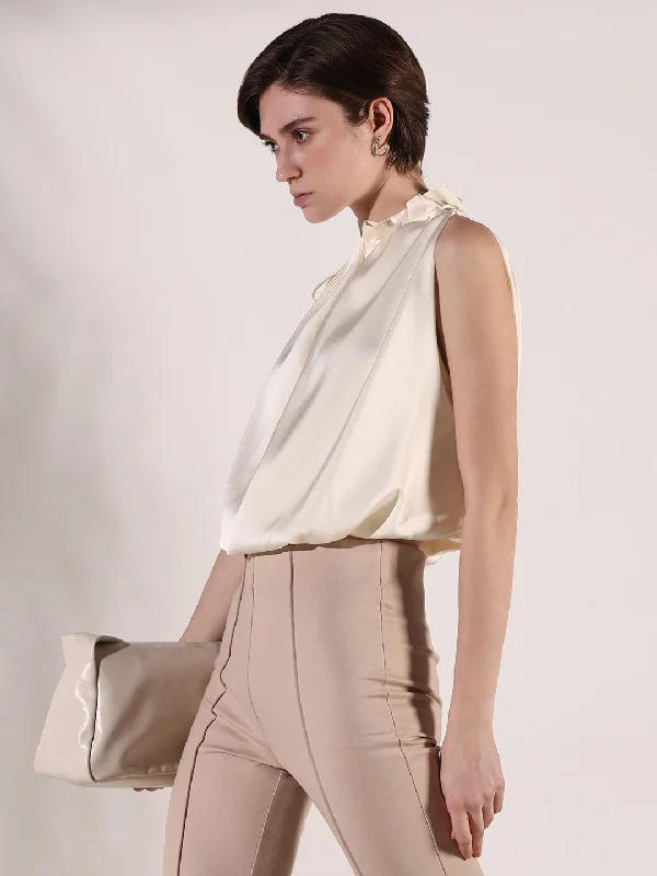 Overstock Clearance Women Cream Solid Top