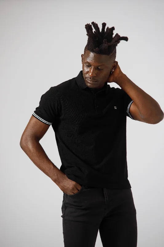 Black signature polo