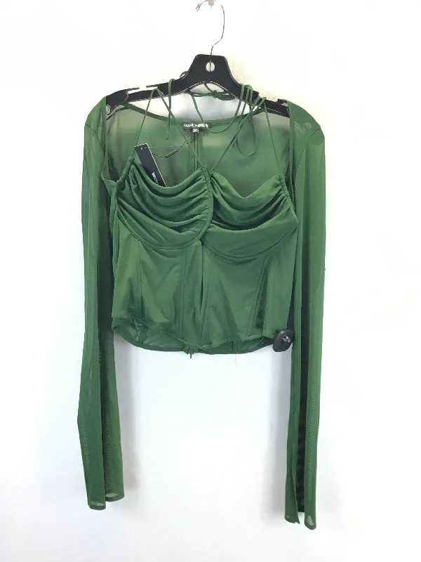 Weekend Bargains to Love Top Long Sleeve By Fashion Nova In Green, Size: 1x