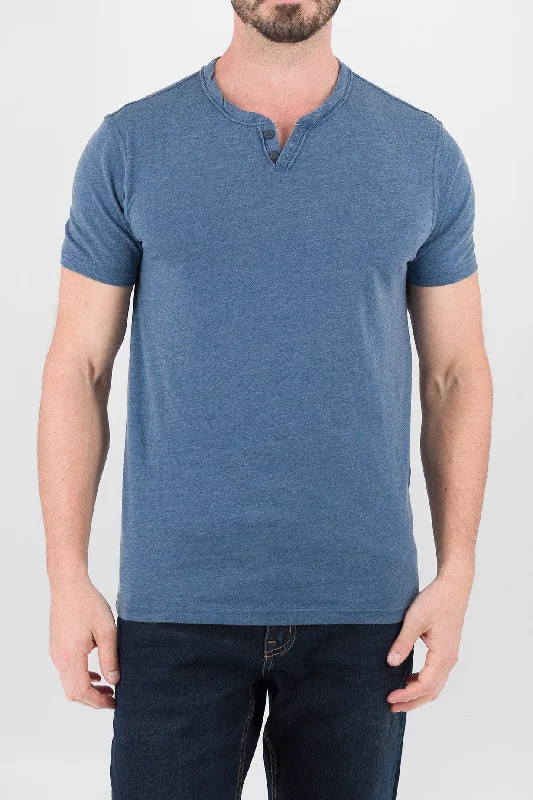 Burnout Henley - Ensign Blue