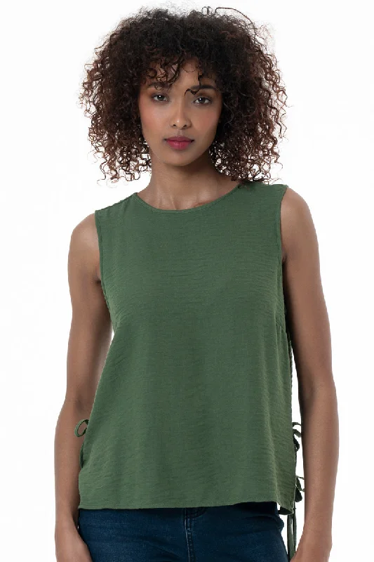 Now or Never Tank Top With Side Ties _ 153821 _ Green