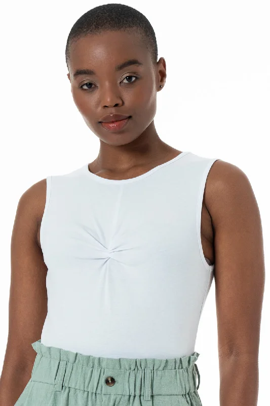 Today's Deal Front Knot Styled Bodysuit _ 152298 _ Optic White