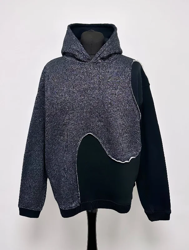 Swirl Heavyweight Hoodie - Black / Silver Sparkle.