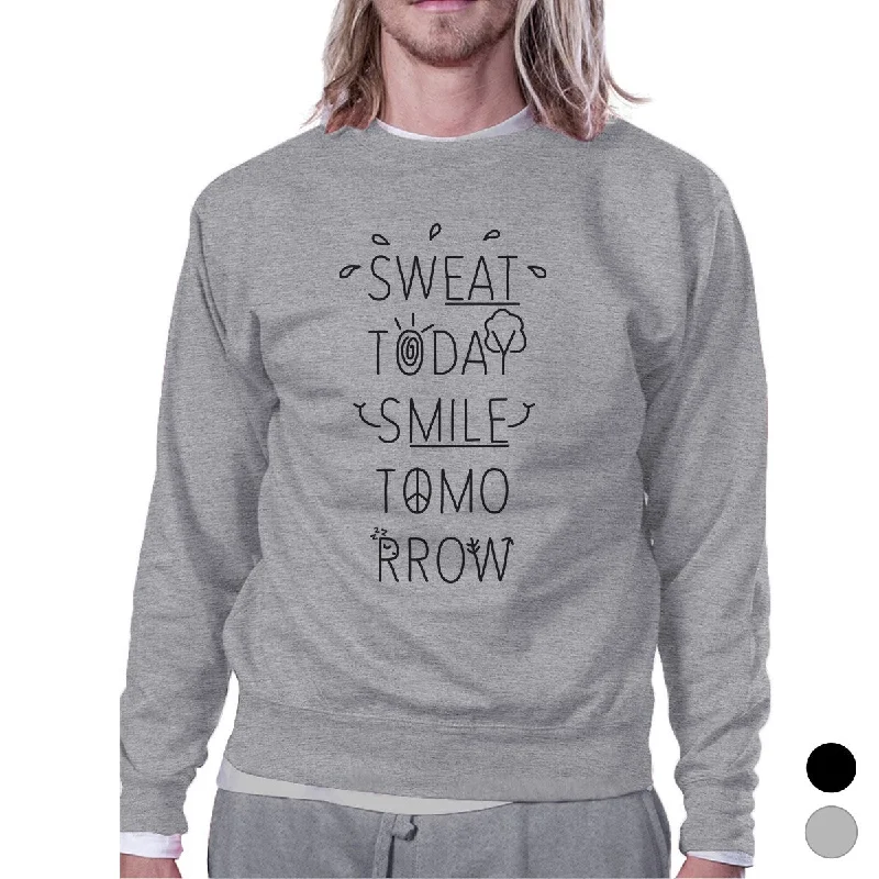 Sweat Smile Unisex Crewneck Sweatshirt Cute Workout Pullover Gift