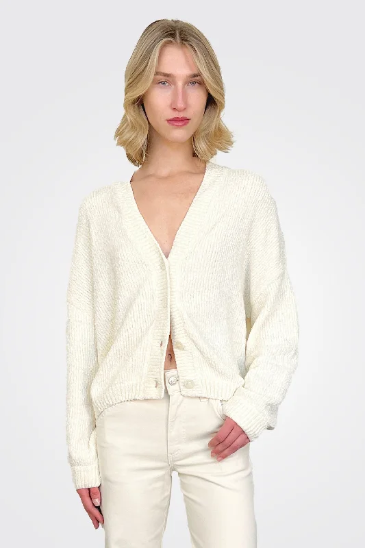 While Supplies Last Button Cardigan - Cream