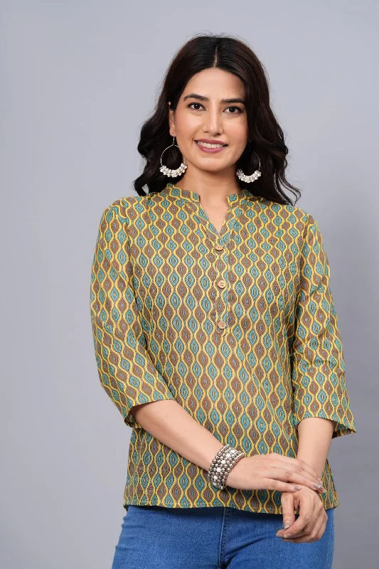 Weekend Bargains to Relish Women Elegant Printed Cotton Top