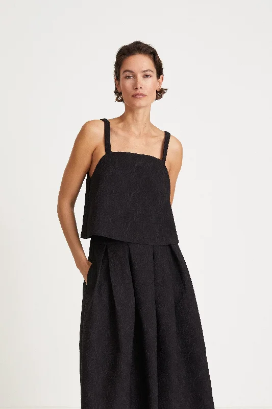 Great Deal JAGNA TOP - BLACK JAQUARD