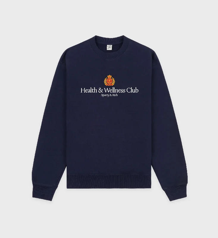 H&W Crest Crewneck - Navy/White