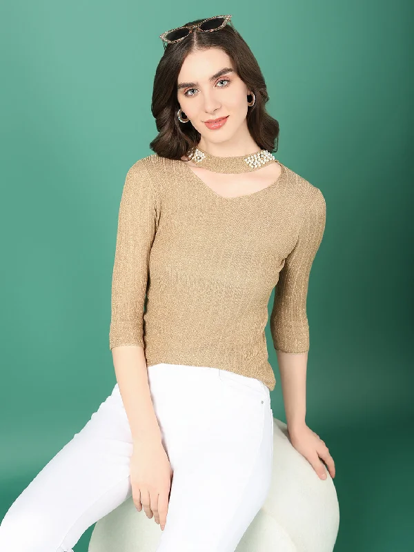 Lowest Price Women Gold Solid Top
