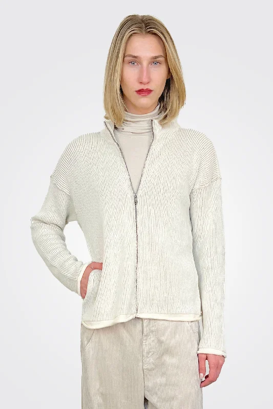 Weekend Price Cuts Galore Two Tone Ribbed Jacket - Ivory