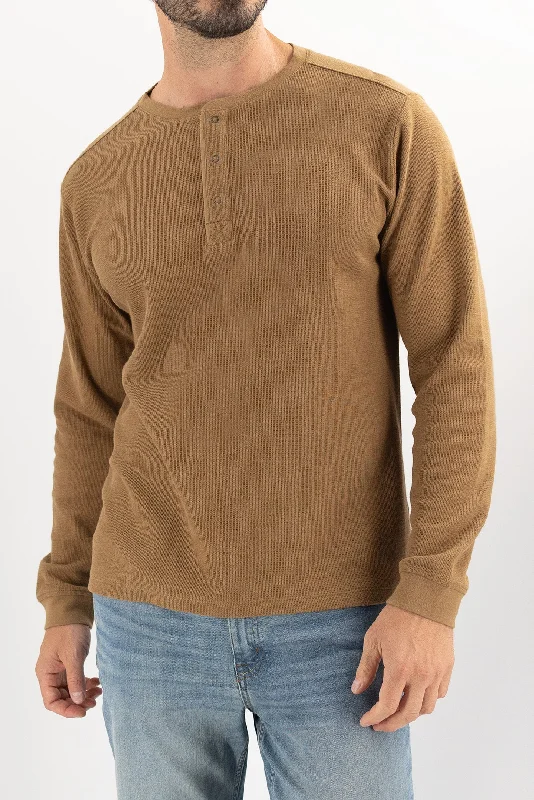 Waffle Henley - Walnut