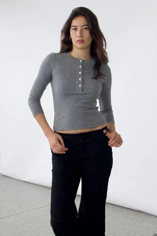 Unbeatable Deal SCG MADE| Jamie 3/4 sleeves henley top