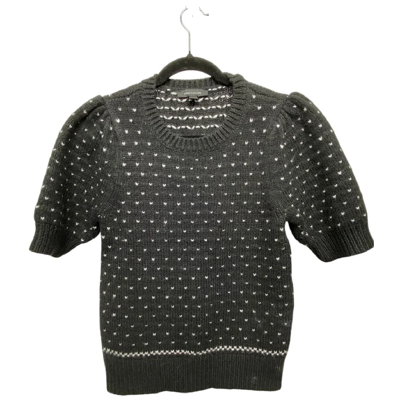 Instant Deal Sweater Short Sleeve By Ann Taylor In Black & White, Size: Xxs