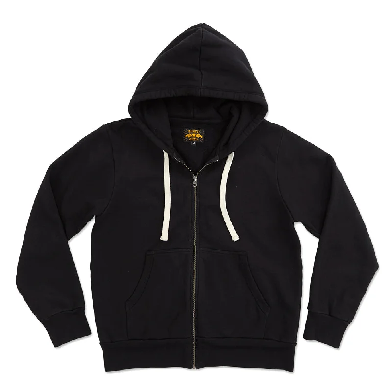 Glory Days Heavyweight Black Fleece Zip Front Hoodie