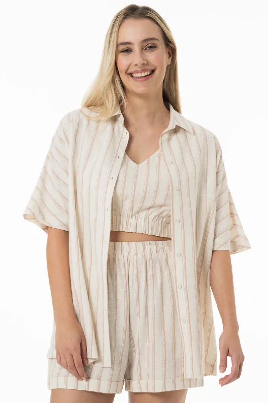Extra Savings Striped Shirt _ 150076 _ Stone