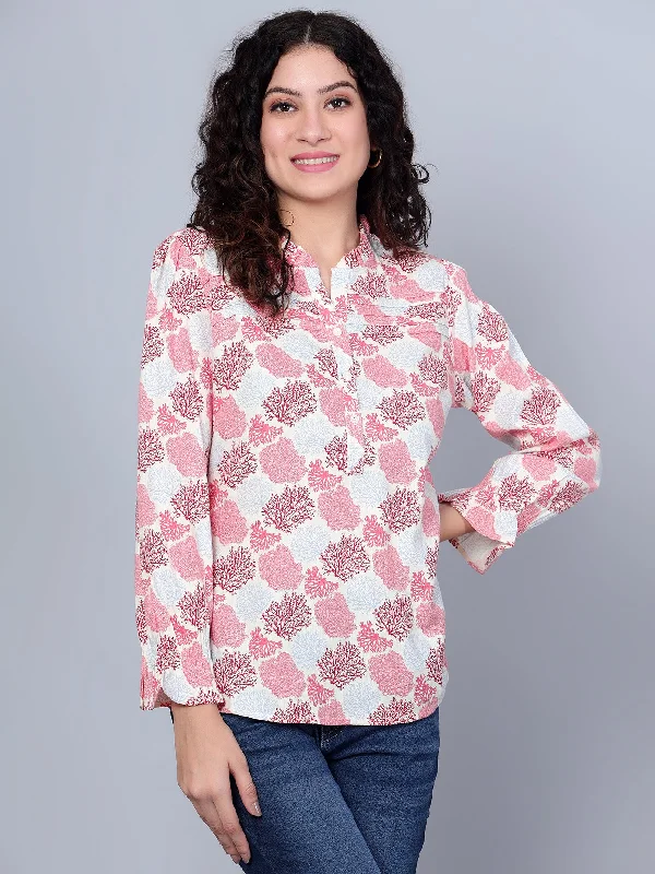 Weekend Offers That Amaze Women's Casual Multi Color Floral Print Mandarin Collar Top Weekend Offers That Amaze Women's Casual Multi Color Floral Print Mandarin Collar Top