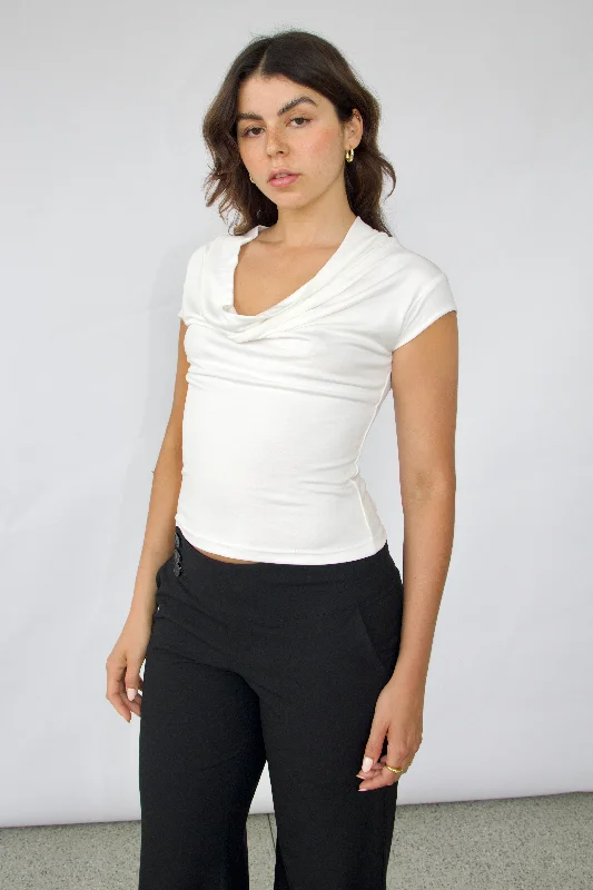 Make Your Weekend Count with Savings SCG MADE | Shelly Cowl Neck Cap-sleeves Cupro Top
