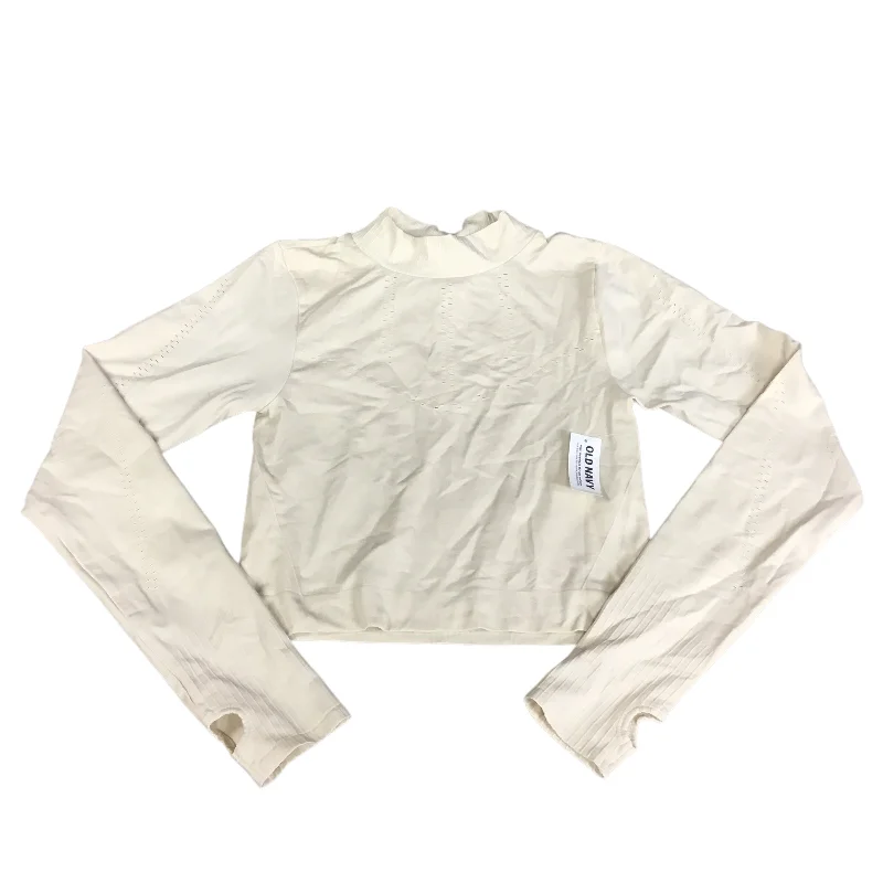Unbeatable Deal Athletic Top Long Sleeve Crewneck By Old Navy In Cream, Size: M