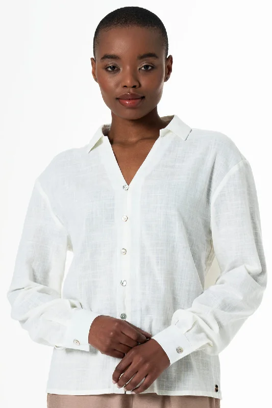 Now or Never Textured Shirt _ 152213 _ Milk