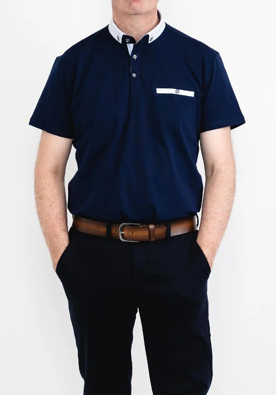 Advise Contrast Trim Polo Shirt, Navy