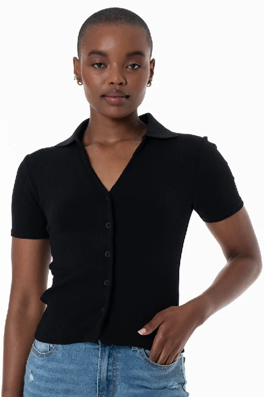 Savings Soar This Weekend Mock Button Top _ 154497 _ Black