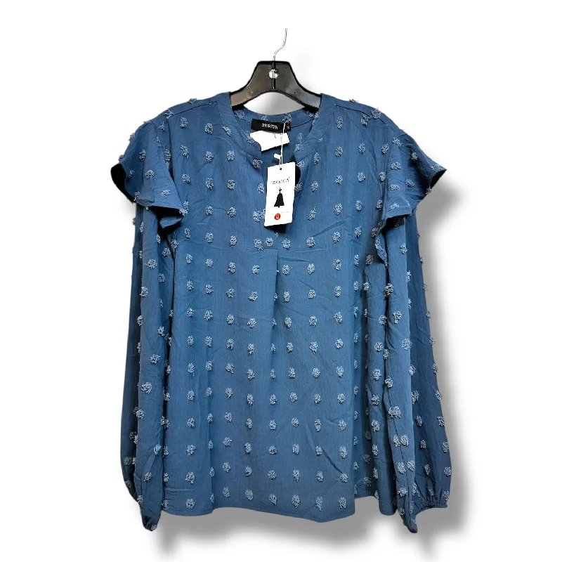 Weekend Discounts to Grab Top Long Sleeve By Clothes Mentor In Blue, Size: M