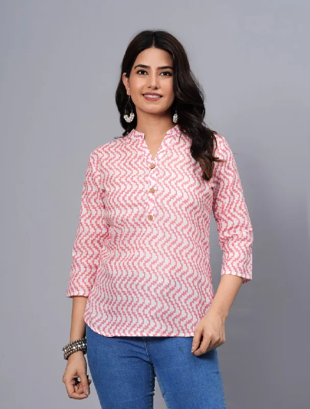 Weekend Deal Women Elegant Printed Cotton Top