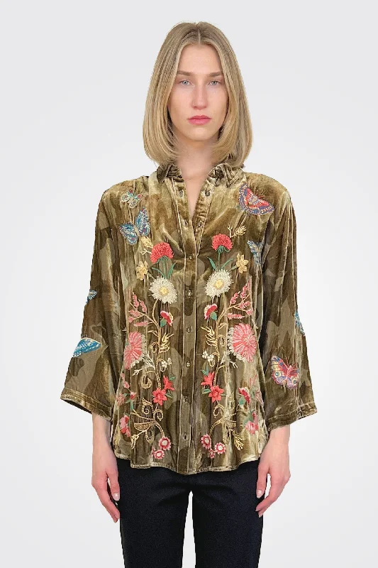 Weekend Specials You Can't Miss Luciana Velvet Blouse - Multi