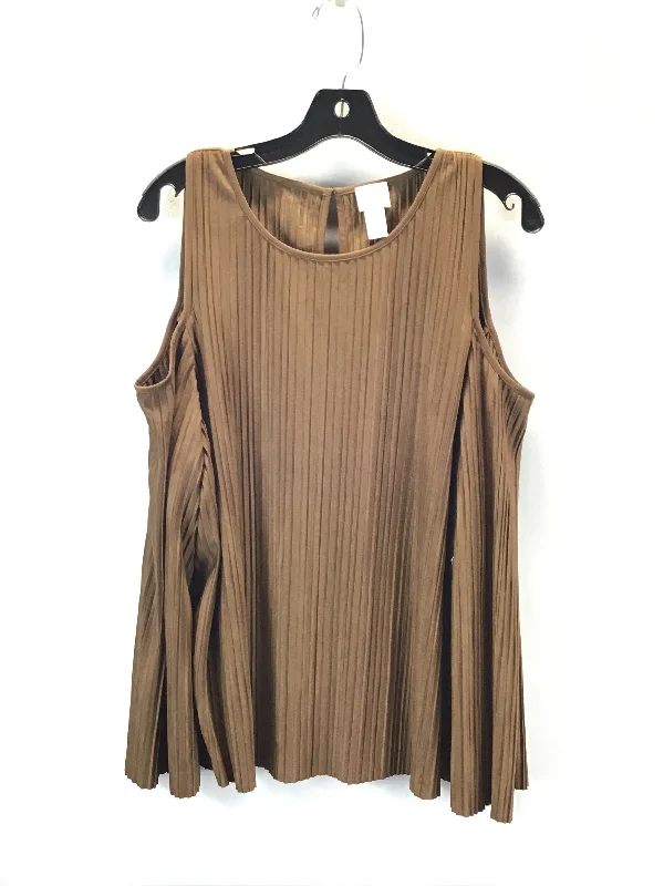 Markdown Sale Top Long Sleeve By Chicos In Brown, Size: Xl
